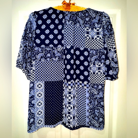 Alex & Lili Boho Patchwork Print Flowy top size Small EUC - Picture 9 of 9